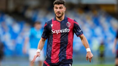 Riccardo Orsolini, attaccante del Bologna (Photo by Giuseppe Maffia via IPA agency)