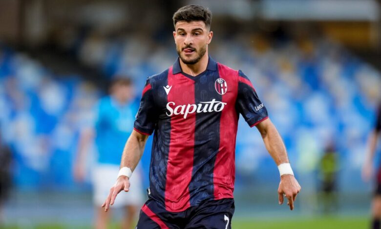 Riccardo Orsolini, attaccante del Bologna (Photo by Giuseppe Maffia via IPA agency)